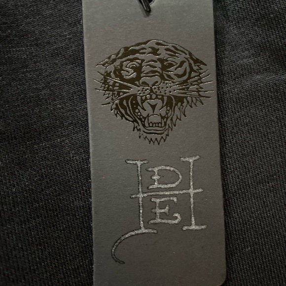 Ed Hardy Hoodie Mens Extra Large Eagle Snake Skull Flame Y2K Punk Black NWT - Picture 4 of 10